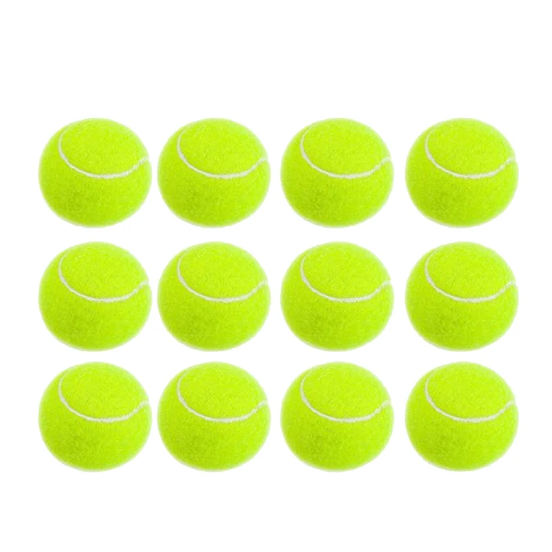 12 PCS Tennis Training Tennis Balls, Rubber Tennis Balls, 1.3 Meters