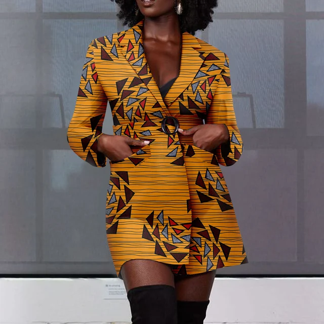 Seun Belt Tweed Ankara Jacket - Image 4