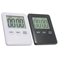1pcs Super Thin LCD Digital Display Kitchen Timer Square Countdown Alarm Magnet Clock Sleep Stopwatch Clock Timer Kitchen Tool 1