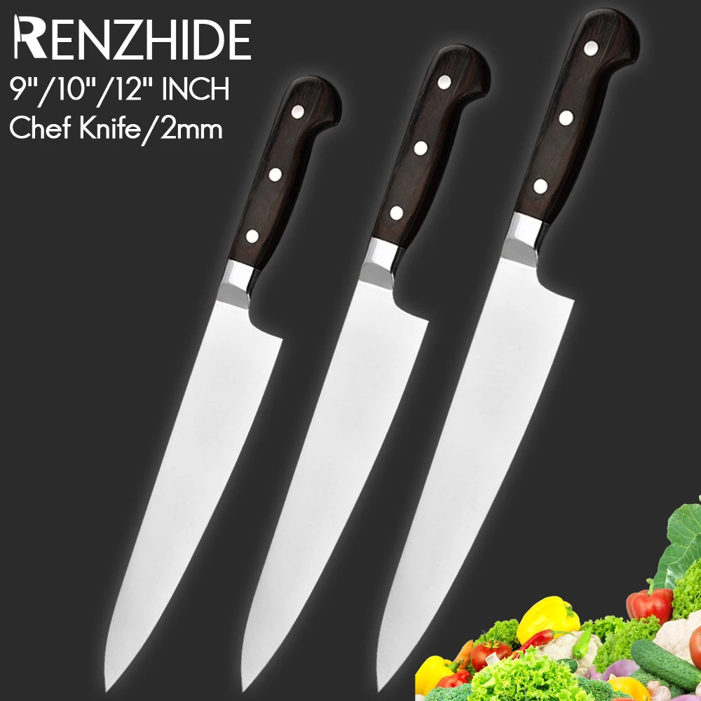 

RZD Chef Knife Stainless Steel Japanese Style Santoku Sushi Knife Splitting Slicing Mincing Meat Fish Knives