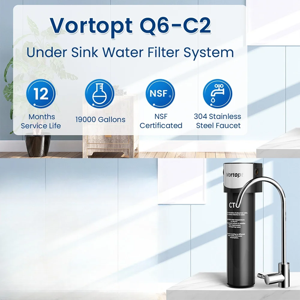 Household Kitchen Water Purifier, 0.75 gpm water flow, ultrafilter element filter water bacteria