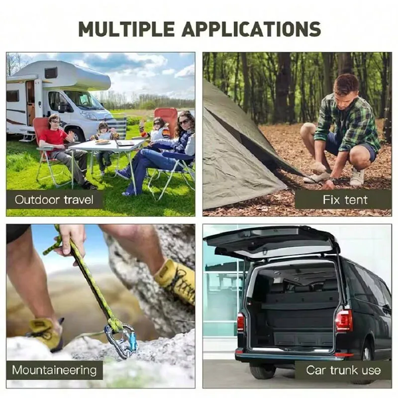 30-150cm Tent Fixed Elastic Rope Hiking Camping Rope Elastic Rope Lightweight Driving Luggage Tether Outdoor Accessories