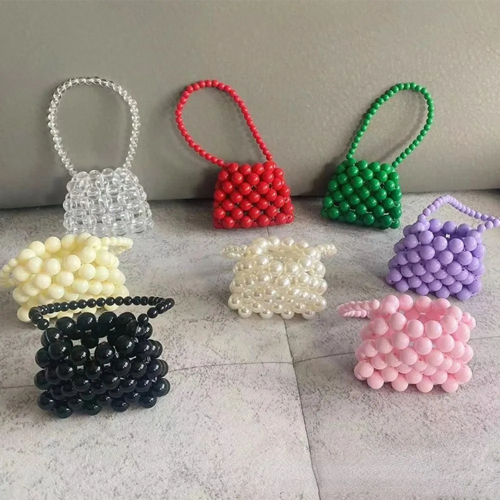 Children's Mini Hand Bags Cute Little Girls Pearl Coin Pouch Tote Kawaii Kids Party Wedding Clutch Purse Bag Gift