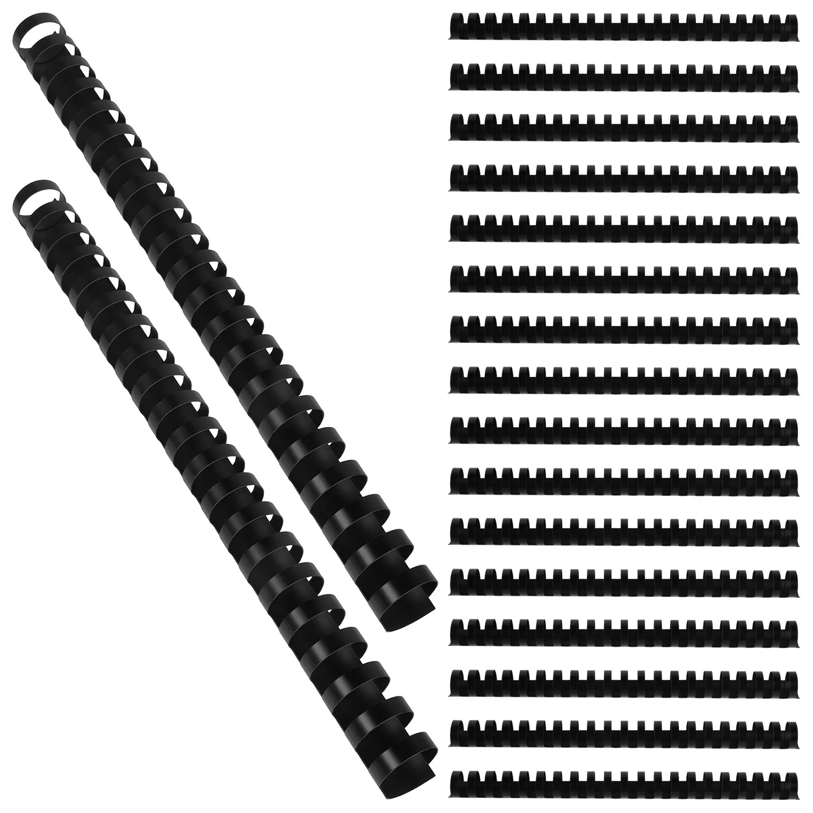 50Pcs 블랙 21링 플라스틱 바인딩 빗 22Mm 전문 마감용 루스리프 북 바인딩 리프 링 북 홀더