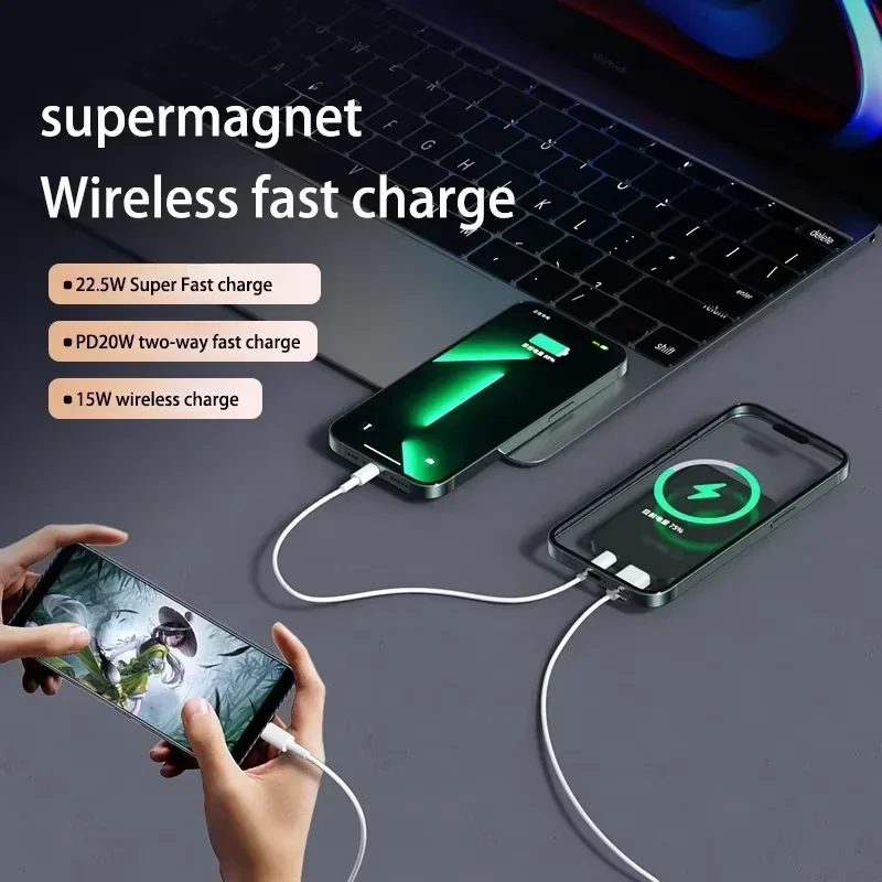 100000mah Capacity Power Bank Magnetic Wireless 22.5w Ultra Super Fast Charging
