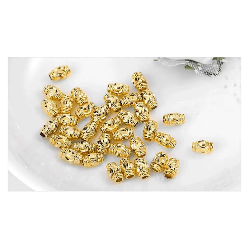 Cuentas de Brass Doradas de 18K Diseño Ovalado Cilíndrico Suministros para Hacer Joyería DIY - details 63