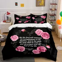 Design floral romantique pour la décoration de chambre d'enfant et d'adulte, magnifique ensemble de literie trois pièces en cadeau. 2