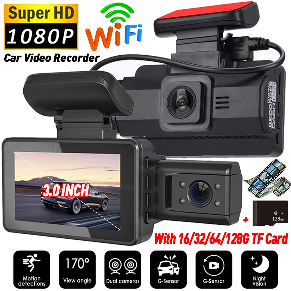 DualLensDashCamforCarsBlackBoxHD1080PCarVideoRecorderwith