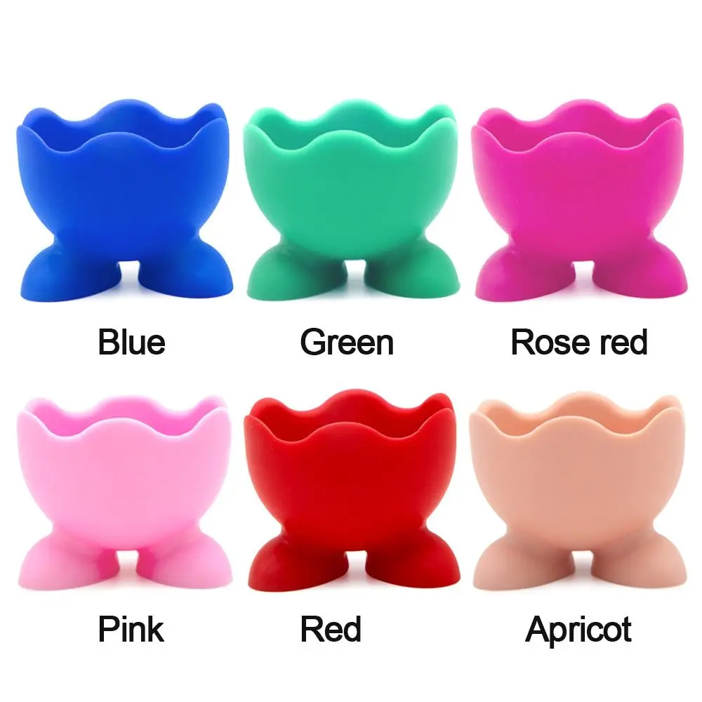 5Pcs/Set Silicone Egg Cup Holders Drying Egg Storage Rack Colorful Soft Boiled Serving Cup Bracket Tray Kitchen Tools Egg Holder