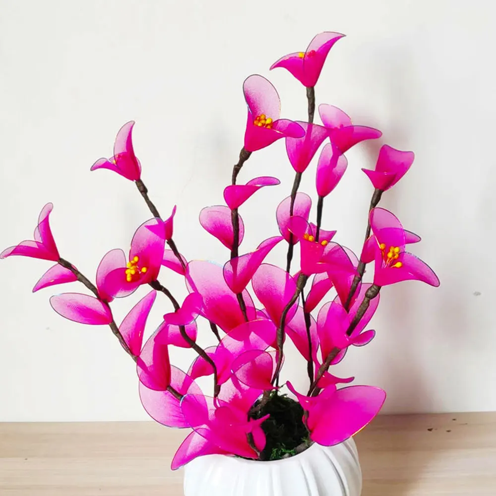 20Pcs/set Nylon Stocking Flower Making Material Handmade Craft Accessory Artificial Silk Ronde Flower Accessories For Home Decor