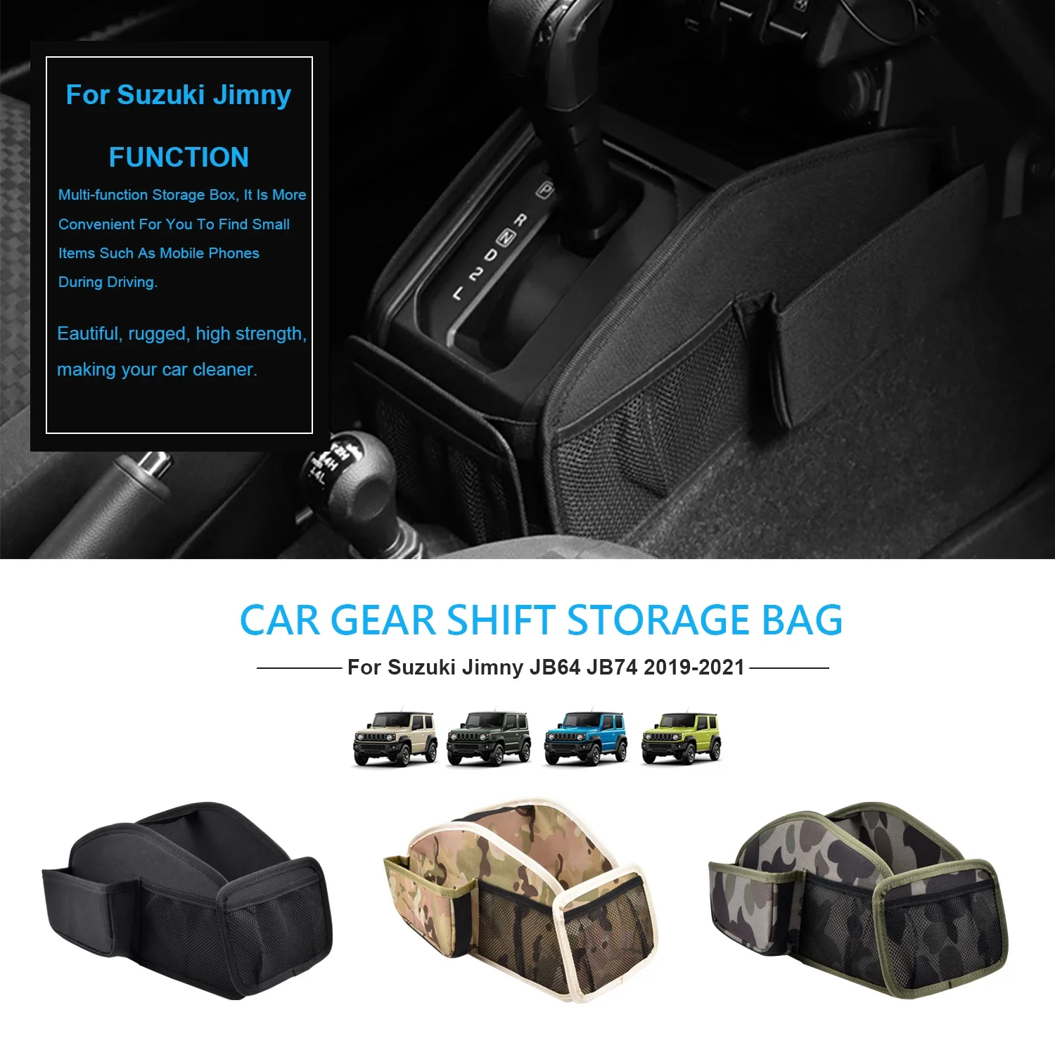 

Сумка-Органайзер для хранения и поддержания порядка в автомобиле, из ткани Оксфорд, для Suzuki Jimny 2019 2020 JB74, автомобильные аксессуары