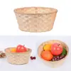 Multifunction Storage Basket Yellow Handmade Rattan Weaving Basket Round Home Decoration Flower Basket For Fruit Bread Sundries 2
