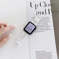 Elegant Ceramic Apple Watch Strap - Premium Wristband Accessory for S10-46mm 42 44 45 49 (White.)