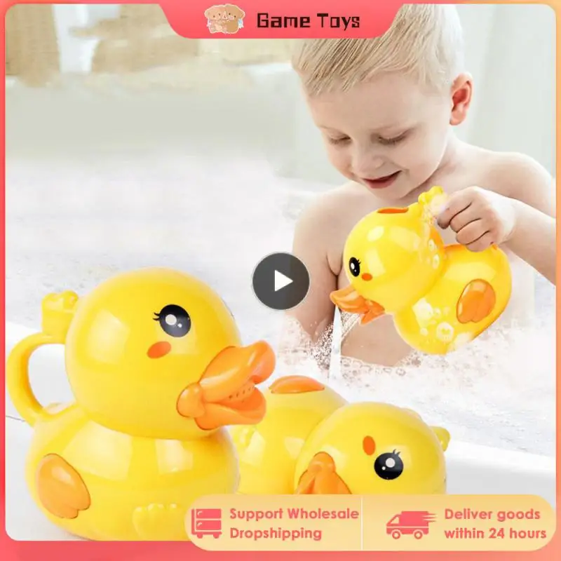 

Baby Bath Toys Yellow Duck Float Spray Water Toys Finding Bathroom Play Animals Shower Figure Toy 2 in 1 Watering Pot For Kids