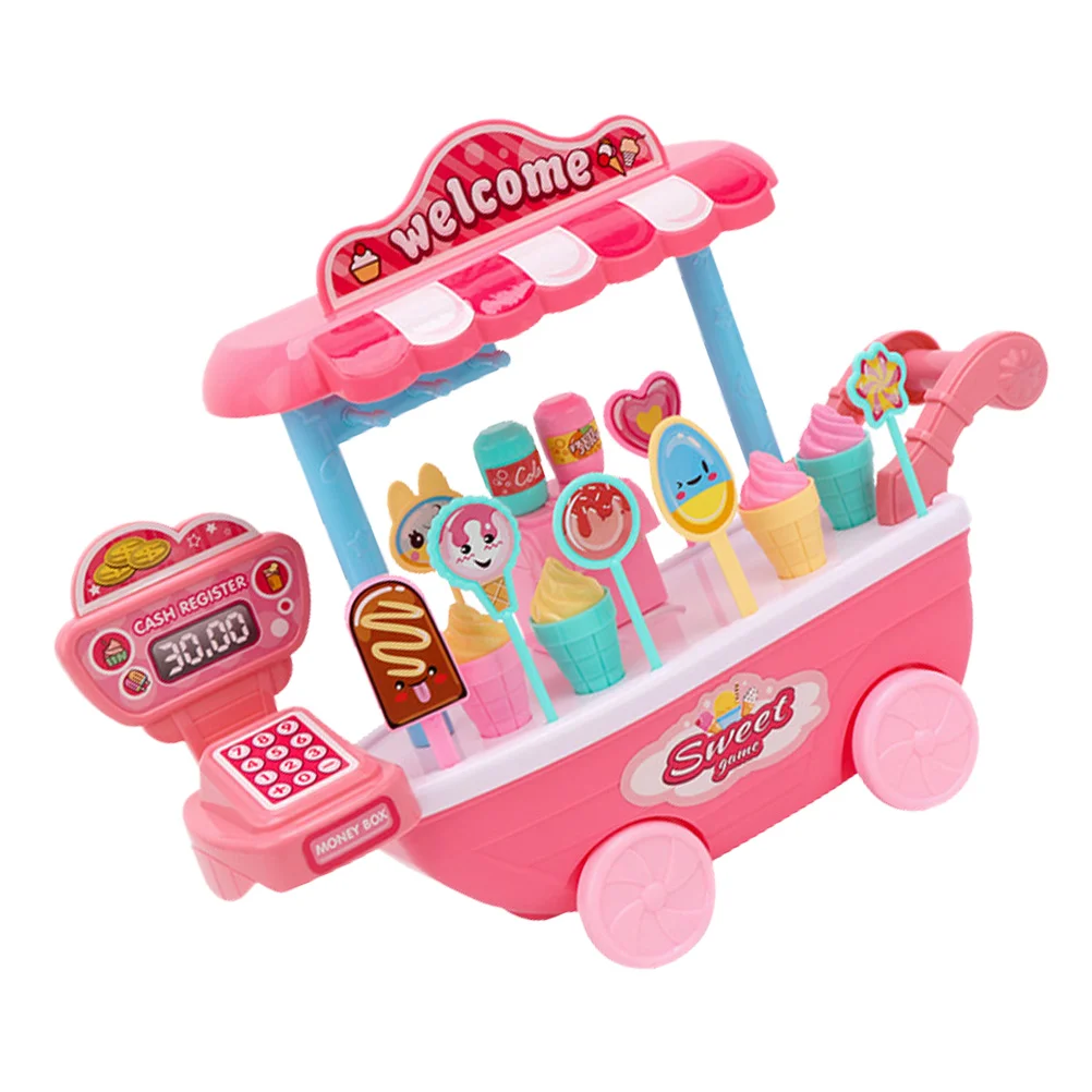 

Play House Educational Playthings Kids Playing Prop Children Toy Toys Simulation Ice Cream Carts Funny