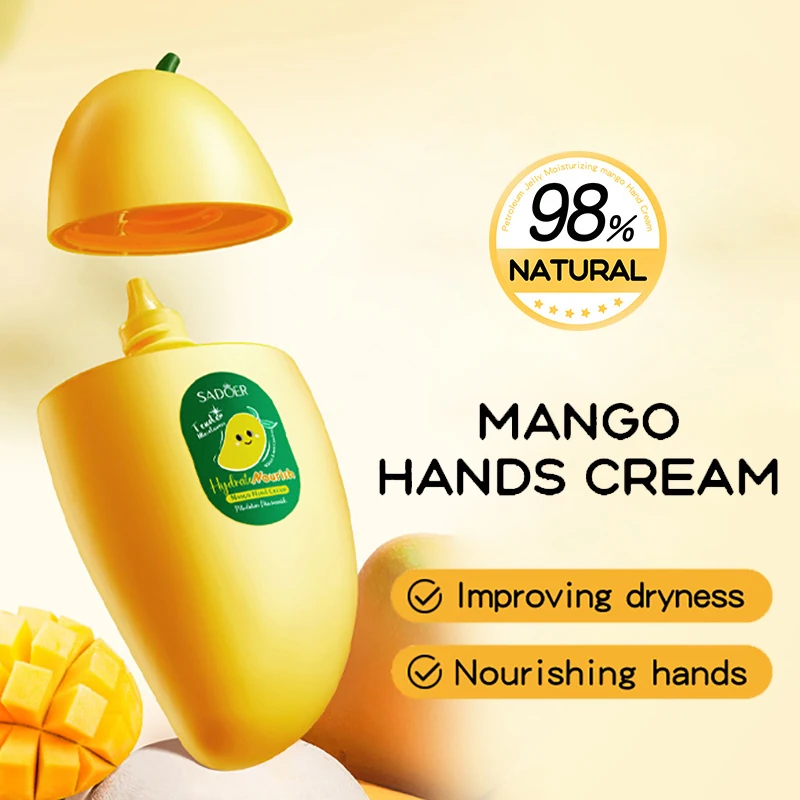 SADOER Mango Peach Aloe Vera Lemon Fruit Shape Hand Cream Moisturizing Brightening Repairing Hand Creams For Hands Skin Care