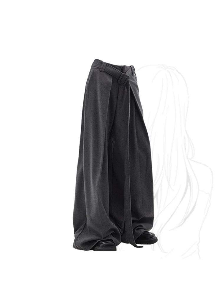 

Women Grey High Waist Pants 90s Vintage Harajuku Streetwear 2000s Y2k Oversize Wide Leg Pants Korean Baggy Jogger Trousers 2023