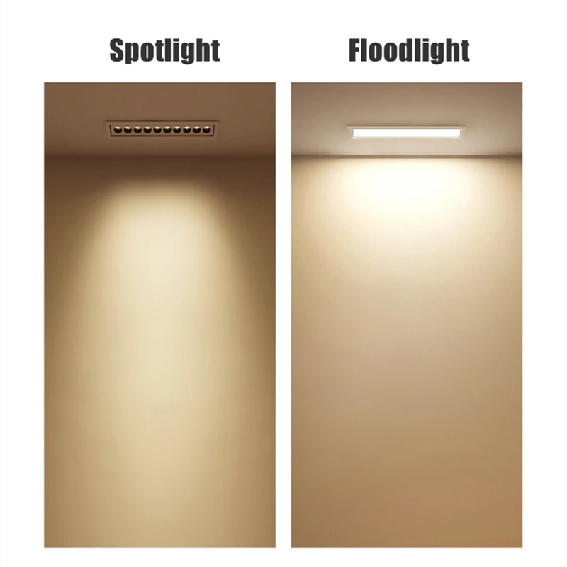 Tuya ZigBee Smart Dimming LED Linear Grille Light Embedded Adjustable Angle Anti-glare Spotlight 10W 20W Long Strip Floodlight