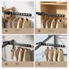 Foldable Black Clothes Rack Clothes Hangers Wall Mounted Hanger Drying Rack SpaceSaving Aluminum Clothes Organization 2