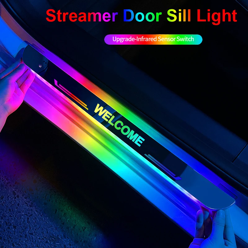 Luz LED de Pedal embellecedora para coche, placa de desgaste para umbral de  puerta, Streamer dinámico, lámpara de bienvenida para Audi A4 S4 -  AliExpress