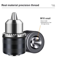 

New 1-10mm Metal Stable Keyed Drill Chuck Convertor 100 Angle Grinder Drill Chuck M10 Thread