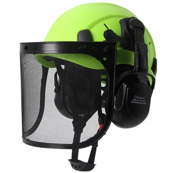 Casco di sicurezza forestale CE con paraorecchie Visiera ABS ANSI Loging Elmetto industriale 3 in 1 Decespugliatore Trimmer Cappello traspirante