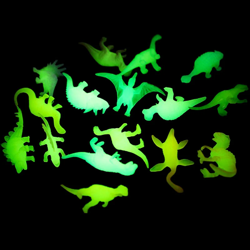 8 Styles Mixed Package Luminous Artificial Bright Dinosaur Fluorescent Toys Jurassic Noctilucent Dinosaur Glow In The Dark Toys glow dark dinosaur blocks