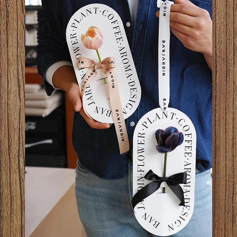 Generic Sacchetti di Fiori di Carta Kraft: 20 Mazzi di Fiori Avvolgono Il Sacchetto con La Maniglia 'Involucro 'imballaggio Fiorista per Il Matrimonio di Compleanno