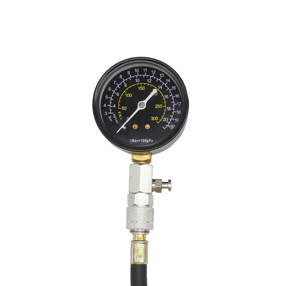 실린더 압축 테스터 키트 0-300 PSI 압력 게이지 도구 자동차 오토바이 엔진 수리 서비스 정비소 기계공용