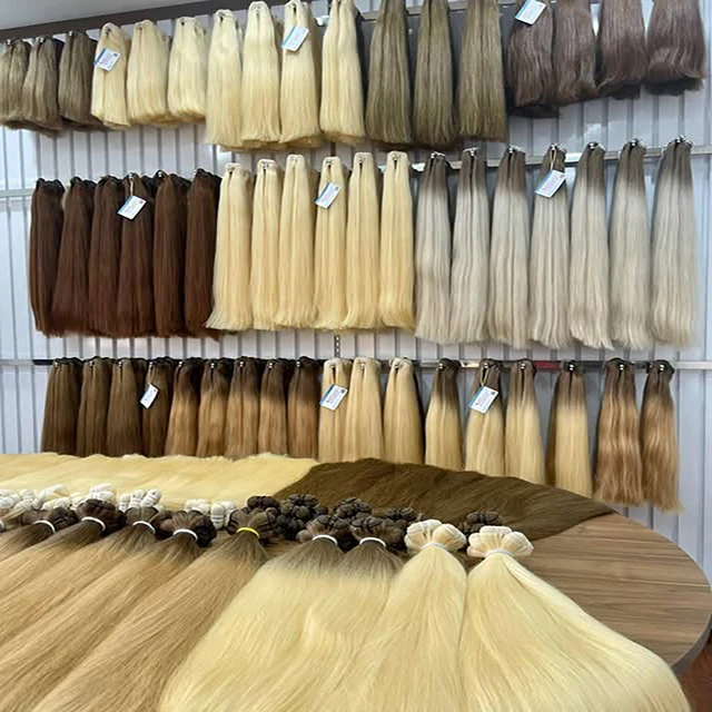 Shinehair gros cheveux humains raides en vrac 100% Extensions de cheveux humains réels mettre en évidence 16A naturel noir cheveux Bundle Blonde 613 1