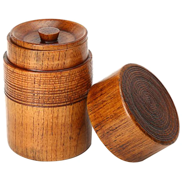 Wooden Tea Pot Handmade Kung Fu Tea Set Portable Travel Storage Candy Nut Coffee Bean Powder Boxed Sealed Can 1 Pcs Tea Tin Box Tea Canister Airtight Container