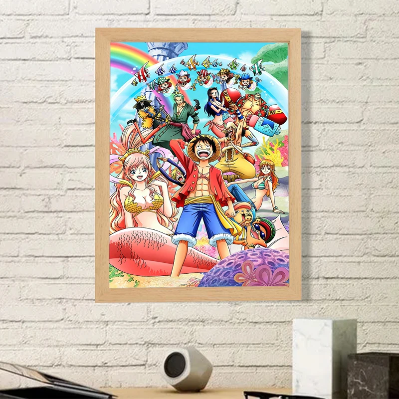 thumbnail image 1 of Pósteres de anime de One Piece para decoración de pared, decoración del hogar de Luffy con envío gratuito, pinturas grandes, póster de decoración moderna para sala de estar, 1 of 5