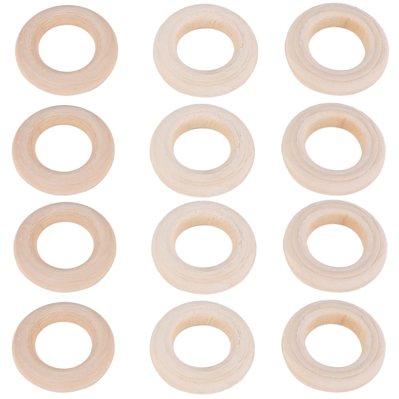 

150 Pcs 25 Mm/1 Inch Wooden Craft Ring Unfinished Wooden Rings Circle Wood Pendant Connectors For DIY Projects