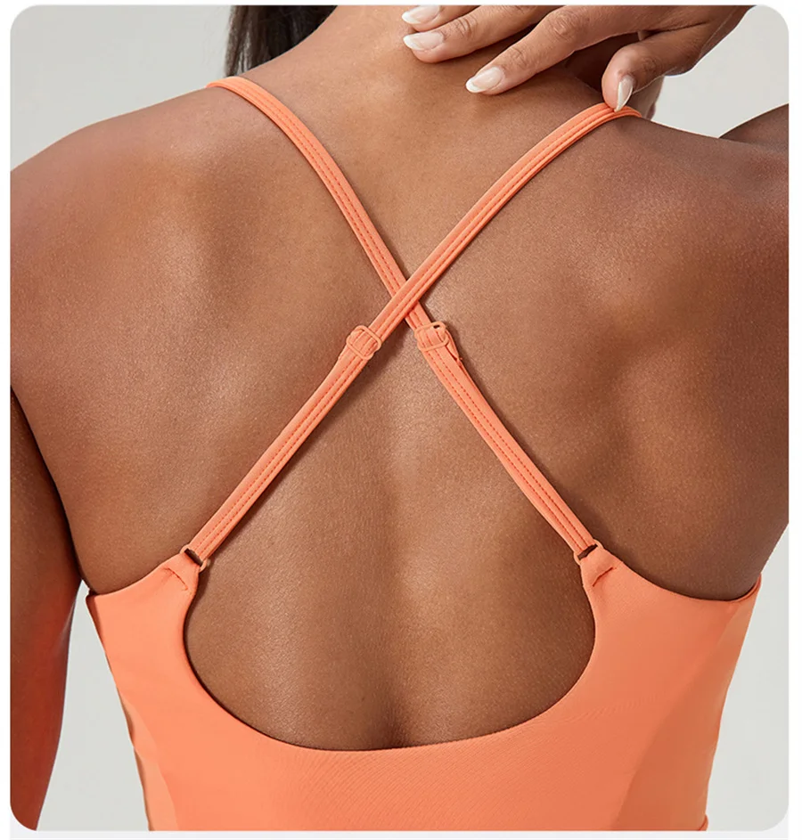 Women’s Sleeveless Tennis Dress Cross Backless Golf Long Skirt Shorts Two Pockets Training Dancing Quick Dry Sport Long Dress