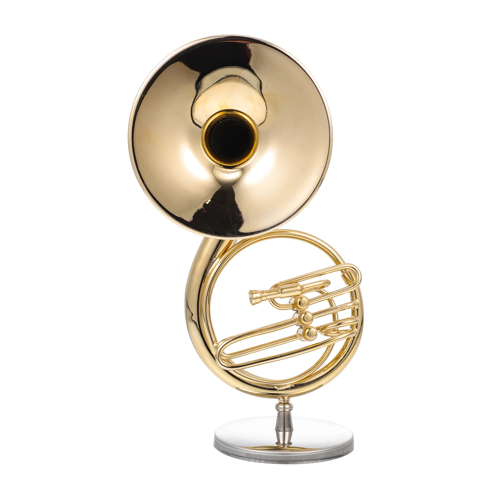 

Модель музыкального инструмента, маленькие инструменты с орнаментом Sousaphone, внутренний большой настольный декор, медный украшение с покрытием 24-каратным золотом для офиса