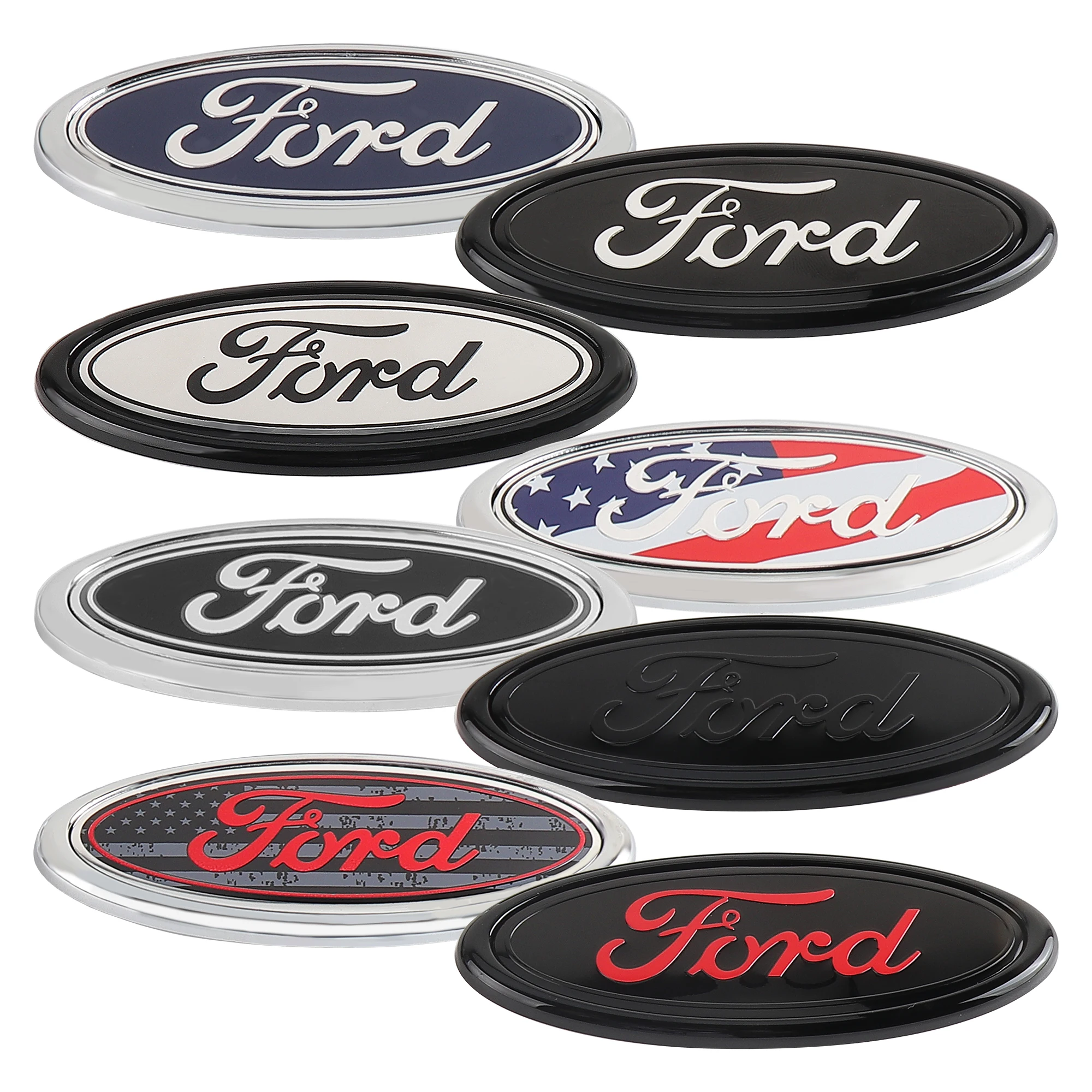 Car Grill Sticker Front Grille Emblem Rear trunk Badge Accessories for Ford Focus mk2 mk3 Fiesta mk7 Ranger Mondeo mk4 S-MAX Kuga