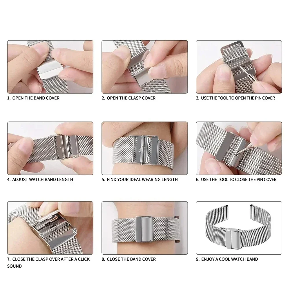 Elegant Milanese Mesh Metal Bracelet Strap - Premium Stainless Steel Design