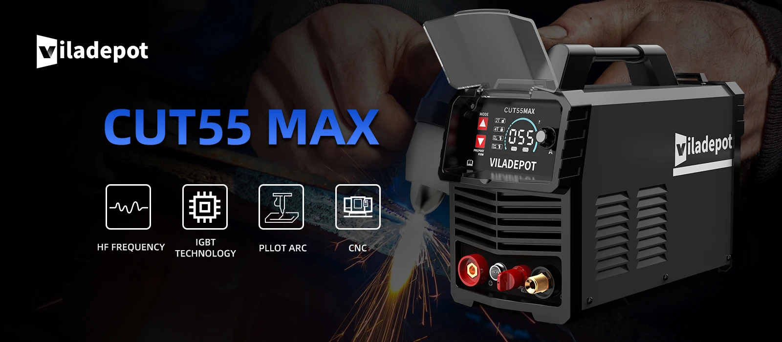 Cortadora Plasma Viladepot CUT55 MAX – 55A, Arco Piloto, 220V