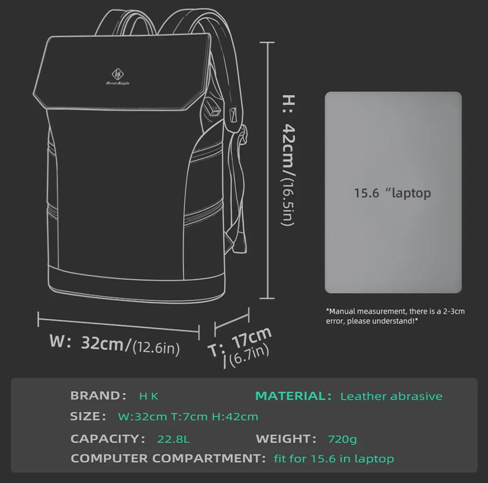 HcanKcan Casual Waterproof Backpack for Men's Business Travel 15.6“ Laptop Backpack USB Charging Fashion Luxury brand Women Pack