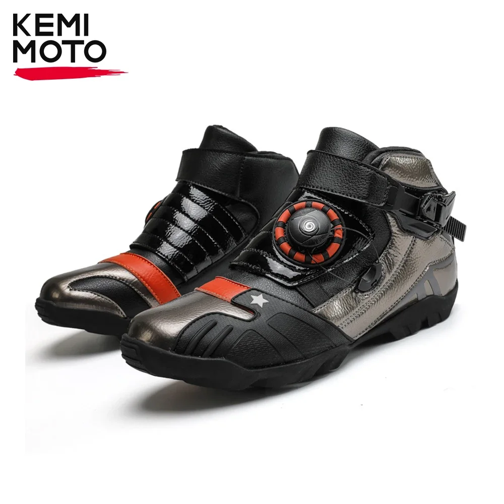 

Motorcycle Riding Men Boots Motobike Ankle Shoes Off-road Motorcross Men Breathable Boots Anti-slip Outdoor Comfortable Durable