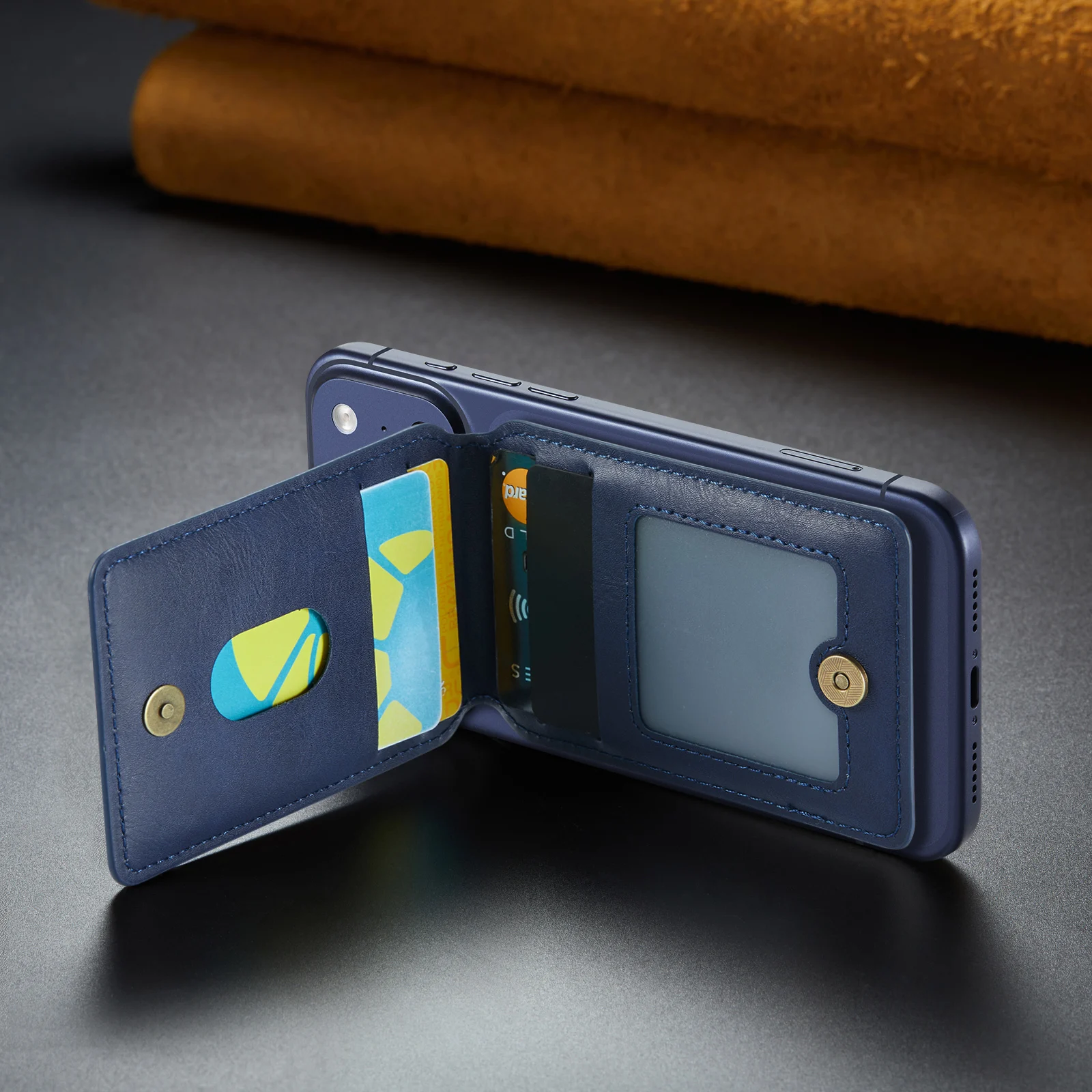 Premium Magnetic Leather Wallet and Card Holder Case with Stand Feature