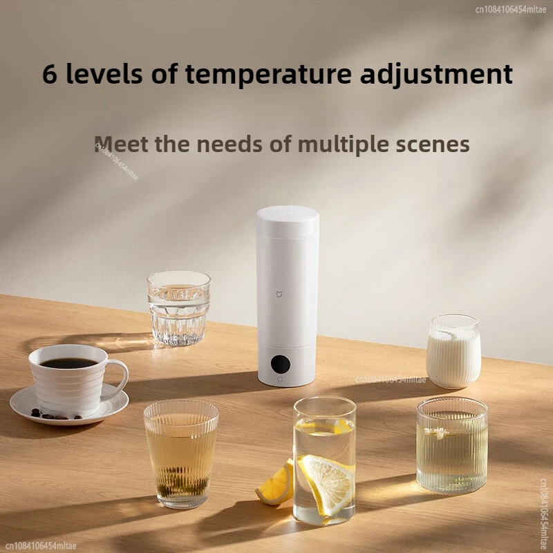 Xiaomi Mijia Portable Electric Heating Cup 2 Temperature LED Thermos 316 Stainless Steel Boiling Cup Kettle For Travel Coffee 4