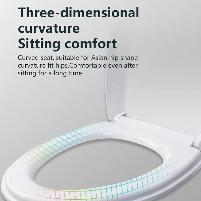 Toilet Seat Accessories U-SHPAED Toilet Seat, Quiet-Close Lid and Seat, Countoured Grip-Tight Bumpers and Installation Hardware, White