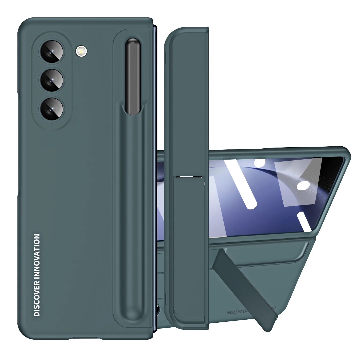 

For Samsung Galaxy Z Fold 5 Case Luxury 2 in 1 Case with Pen Holder Stand Full Coverage Cover Case For Galaxy Z Fold5 Cover