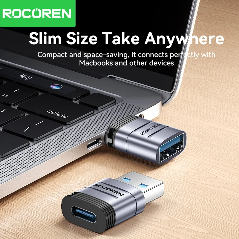 Rocoren USB Type C OTG Adapter Type-C Male to USB 3.0 3.2 Female Mini Converter For Macbook pro Air Samsung Xiaomi 15 14 Laptop Best Sellers In Phones Accessories