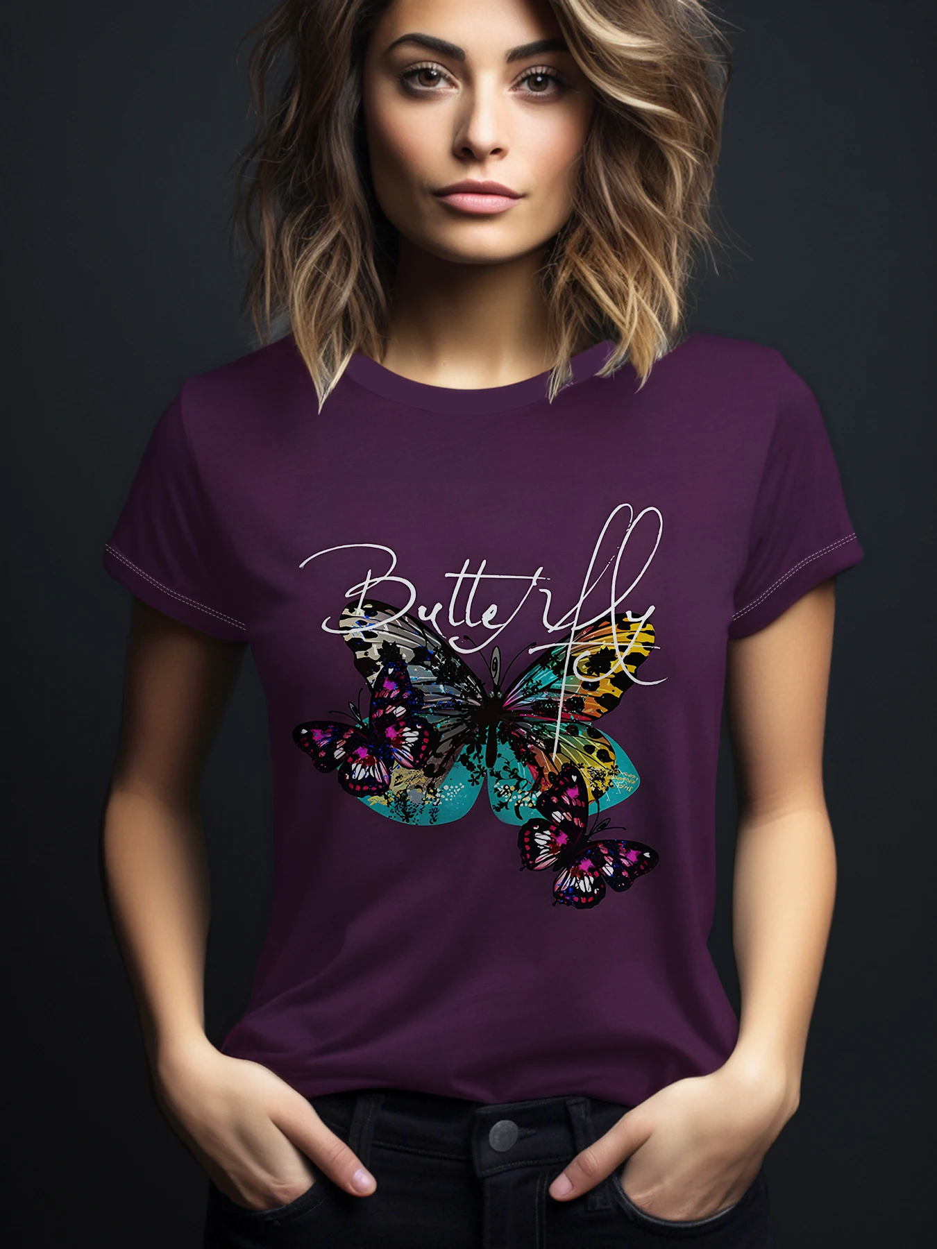 

Футболка с 3D принтом, повседневный топ с коротким рукавом и круглым вырезом для весны и лета, женская одежда 180 г, молочного шелка