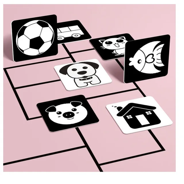 Baby Visual Stimulation Card Black White Flash Cards High Contrast For Newborn Early Development Learning Montessori Aids Toys 5