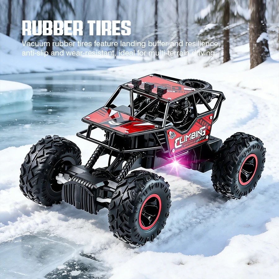 2.4G RC Alloy Off-Road Vehicle – Rechargeable Remote Control Racing Toy Car with Long-Distance LED Lights | Birthday Gift for Kids 5