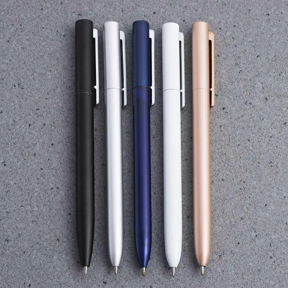 Office Supply Stationery Aluminum Alloy Smooth with Refills Business Pen Black Ink Ballpen Metal Gel Pen Rotating Pens Sign Pen mini black sign hanging ticket holder clip rotating spring price tag gripper