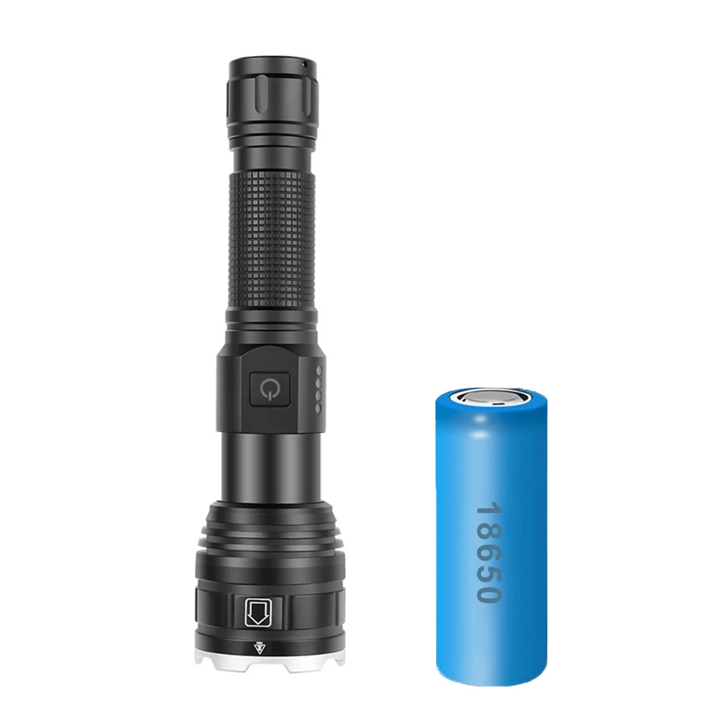 Rechargeable Flashlight Zoomable Powerful Torch Outdoors Spotlights Emergency light Camping Hiking Search 18650Battery